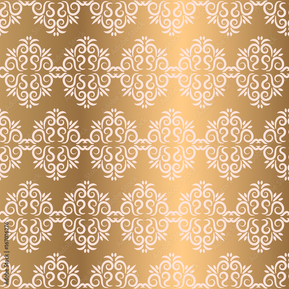 Fototapeta premium Golden damask pattern.
