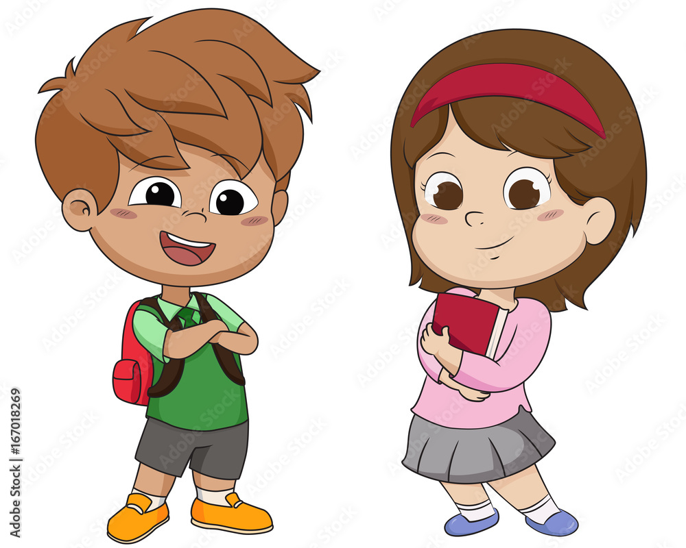 Back to school. Cute kids standing with different pose. Back to school. Cute kids standing with different pose.