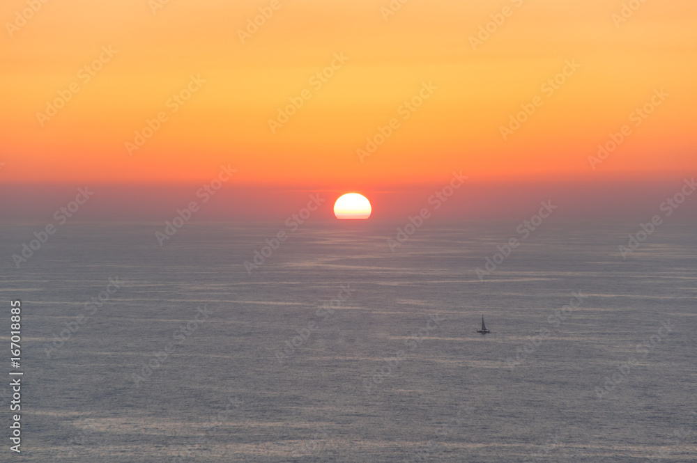 Sunset over Atlantic ocean