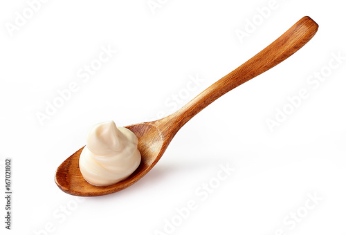 mayonnaise in a dish isolated white background