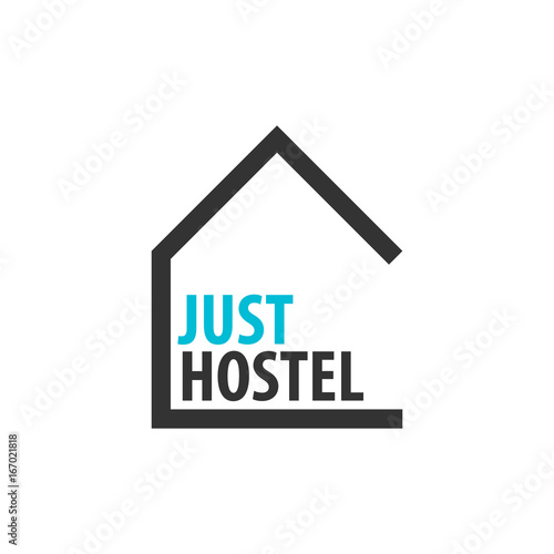 Hostel logo. Hotel logo. Travel rest place. Vector illustration.