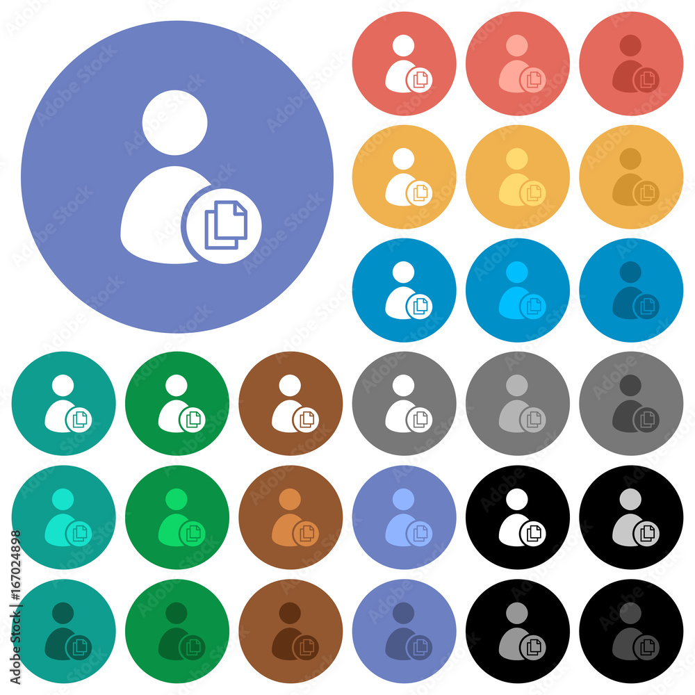 Copy user account round flat multi colored icons Copy user account round flat multi colored icons