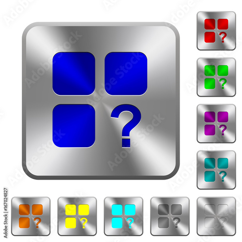 Unknown component rounded square steel buttons