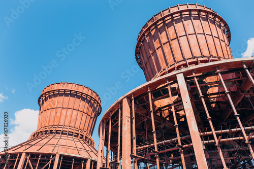 Two demolished cooling towers