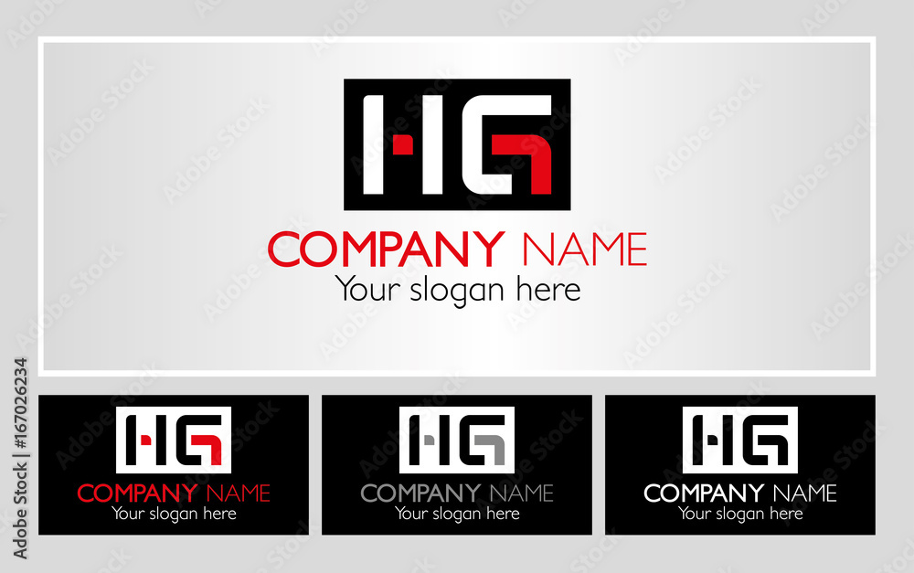 HG nowoczesne logo dla firmy prostokąt