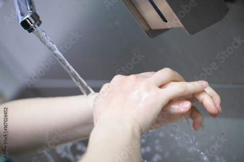 Photography Professional hand washing before surgery