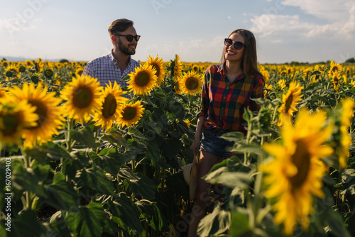 Beautiful young couple smiling together