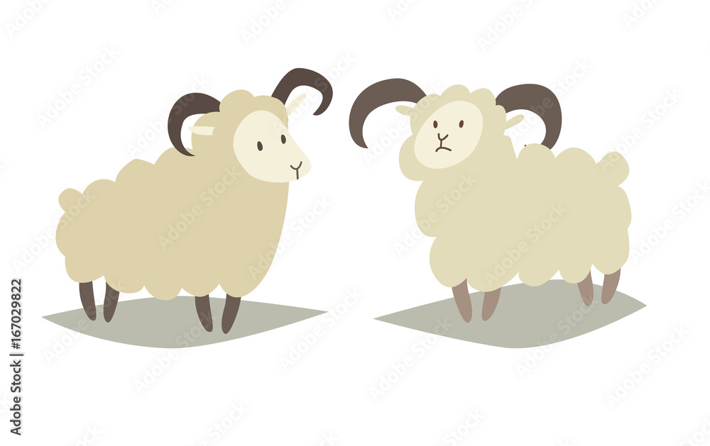 Obraz premium Sheeps vector icons, isolated on white background