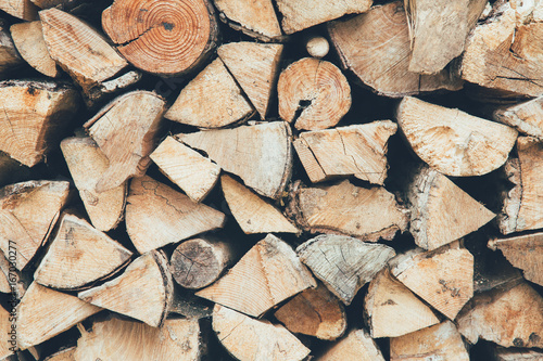 Natural firewood background photo