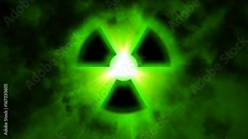 sign of radioactivity. A radioactive sign emits radiation and a lot of light photo