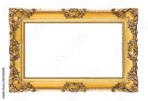 Golden frame for paintings, mirrors or photos