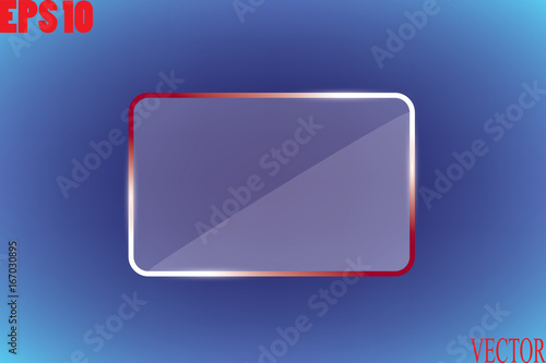Glass plates set. Vector glass banners on transparent background.