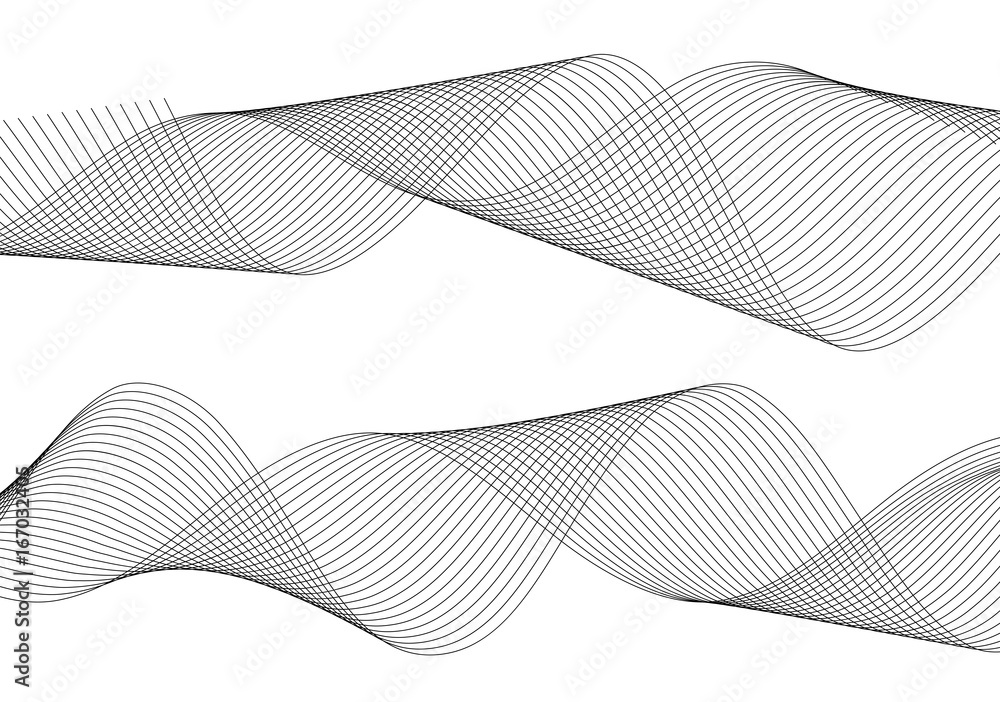 Design element wavy ribbon from many parallel lines45 Design element wavy ribbon from many parallel lines45