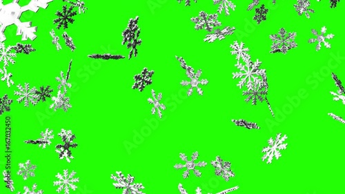 Wallpaper Mural Snow Crystals On Green Chroma Key.
Loop able 3DCG render Animation. Torontodigital.ca