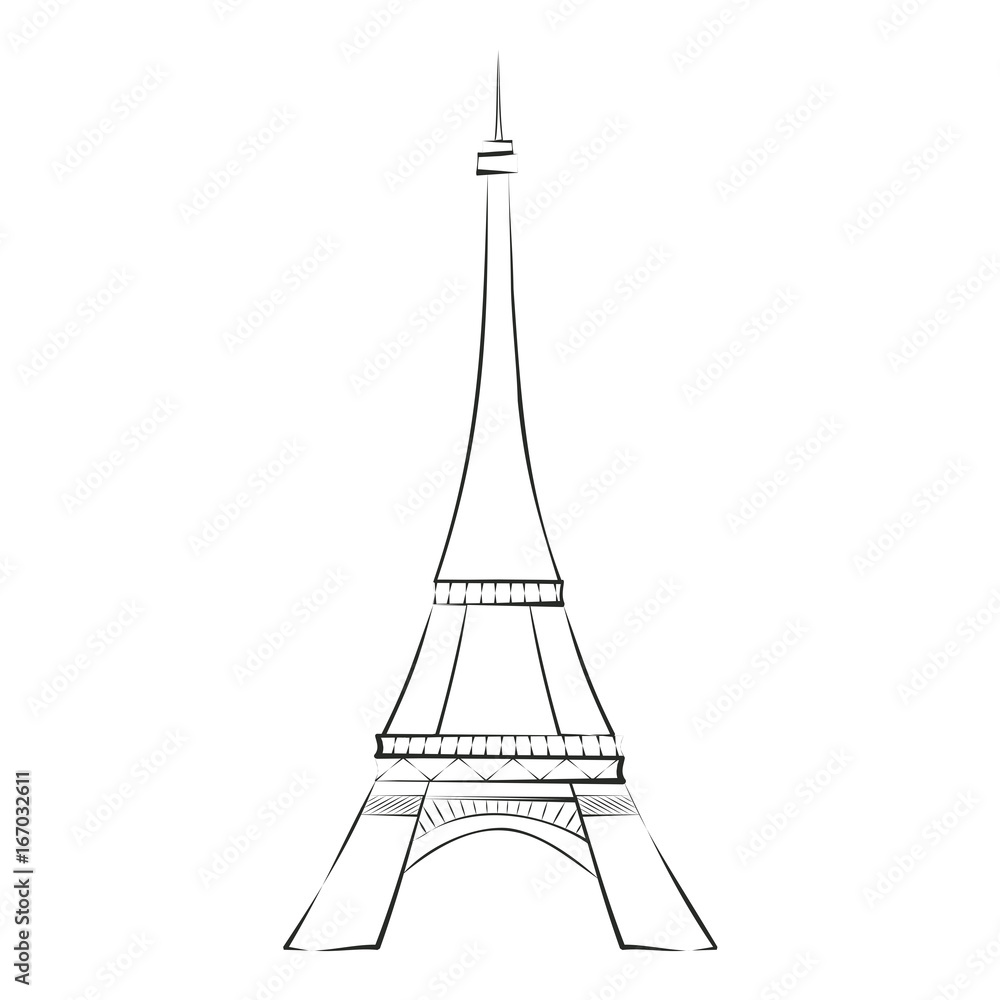 eiffel tower isolated icon vector illustration design Stock Vector