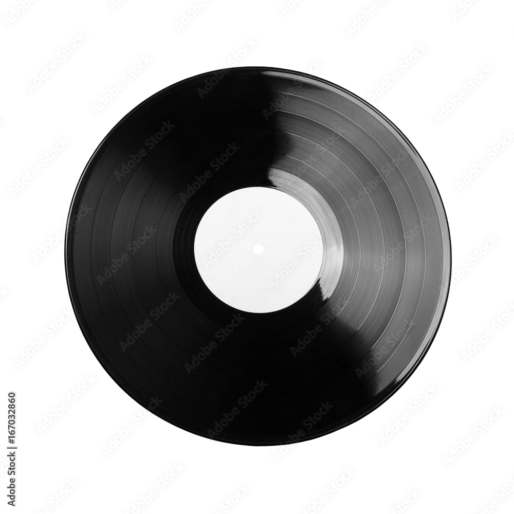 Obraz premium Black vinyl record isolated on white background
