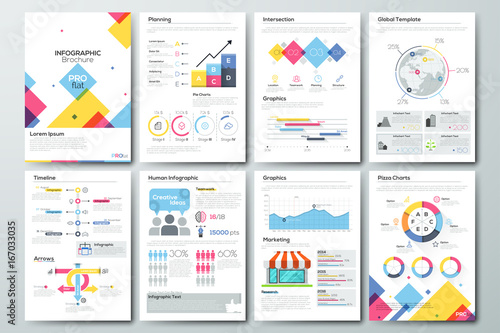 Big set of infographic vector elements and business brochures