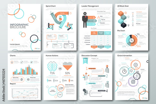 Big set of infographic vector elements and business brochures