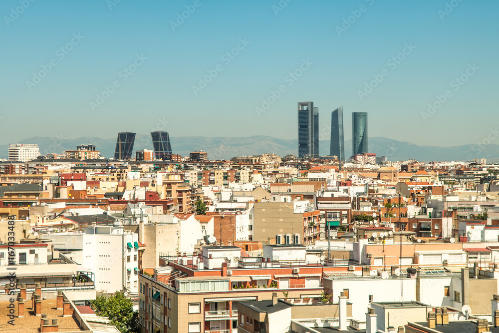 panoramic views to madrid skyline, Spain