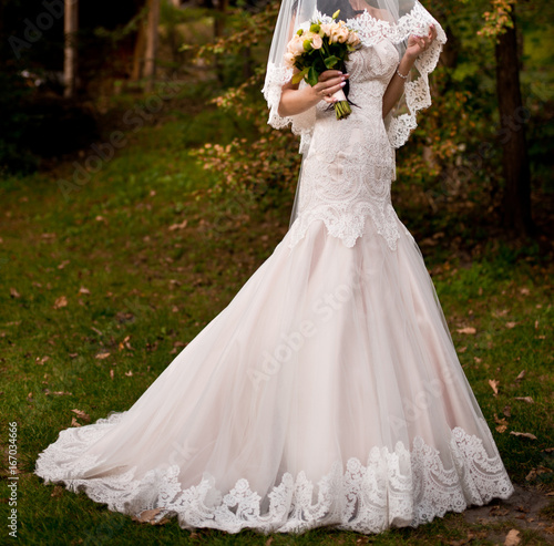 Bride and wedding bouquet