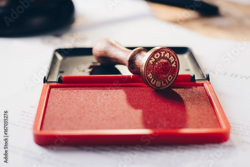 Obraz na płótnie Metal notary public ink stamper
