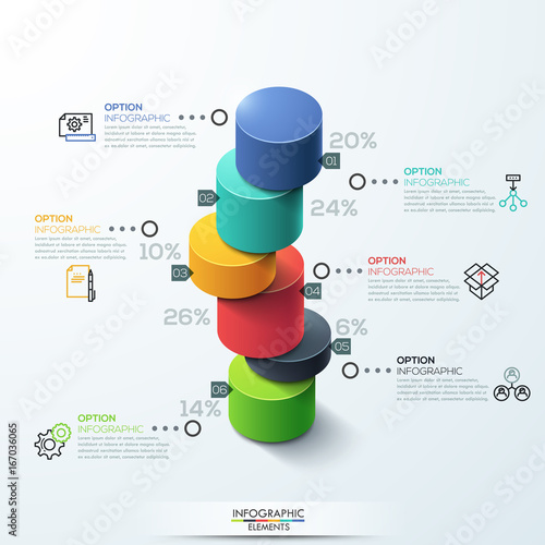 infographic template Modern cylinder bar chart Design.