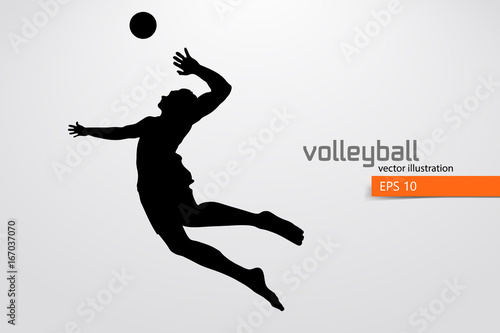 Silhouette of volleyball player.