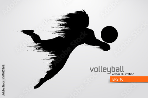 Silhouette of volleyball player.