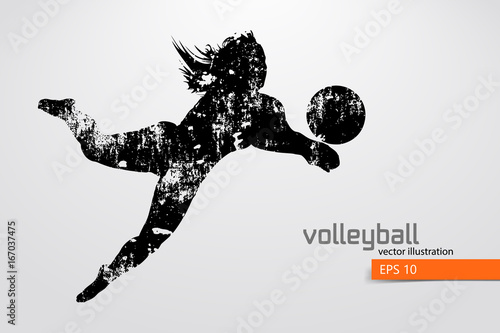 Silhouette of volleyball player.