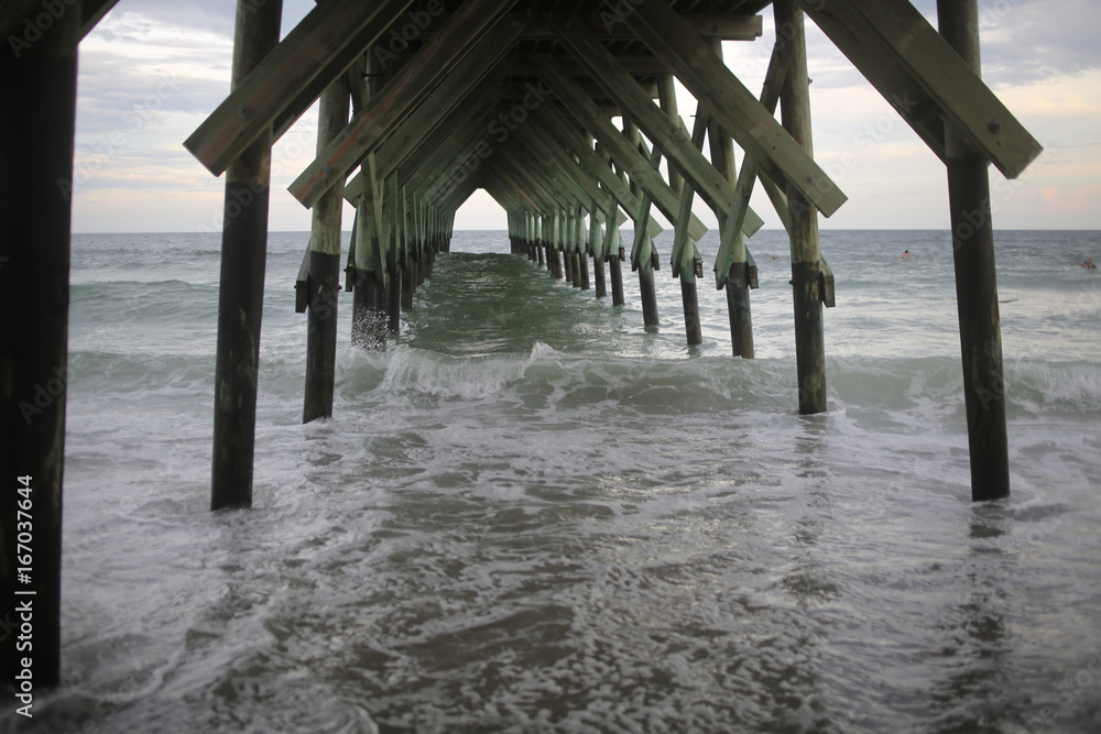 Waves under a Pier at Wrightsville Beach North Carolina Waves under a Pier at Wrightsville Beach North Carolina