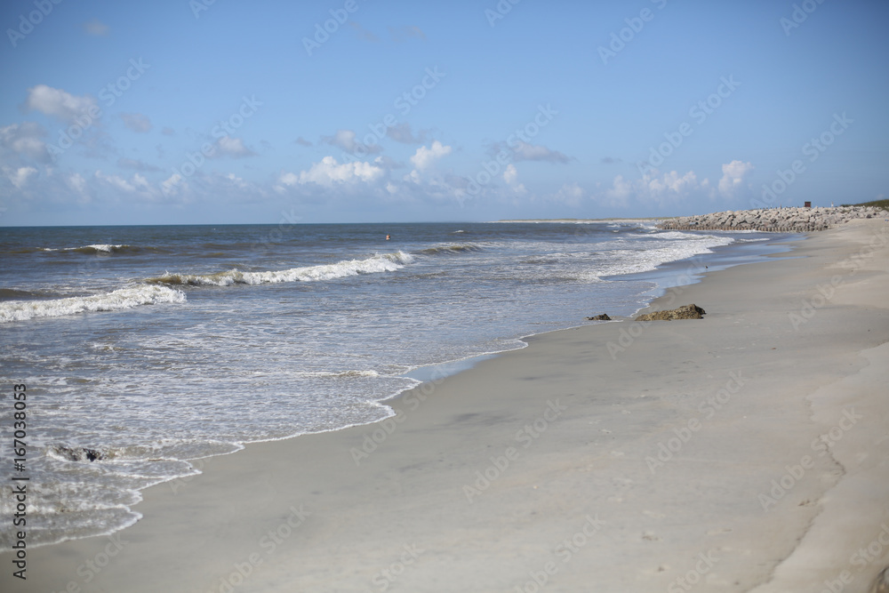 Rocky Beach Landscape at Fort Fisher Beach in North Carolina