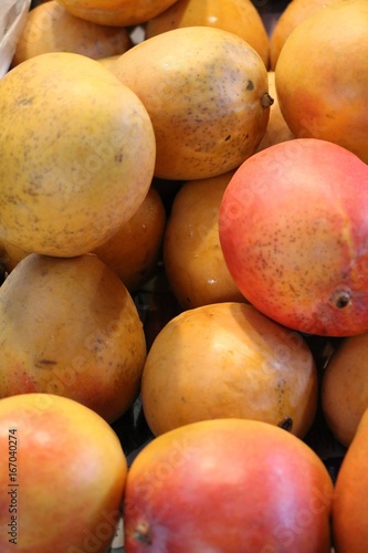 Fresh mangoes at the weekly market in Fremantle  Australia 