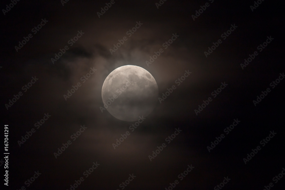 Moon with clouds