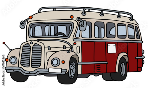 Vintage red and cream bus