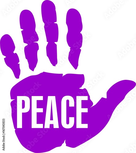 hand with superscription PEACE photo