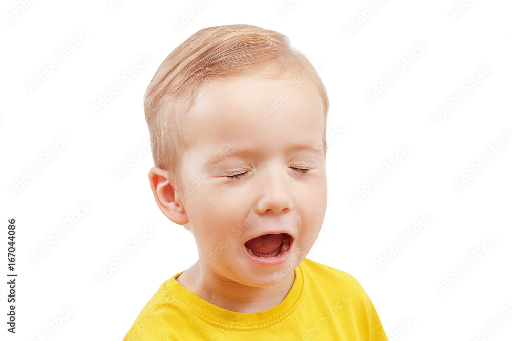 Portrait of a little boy screaming out loud isolated on white Portrait of a little boy screaming out loud isolated on white