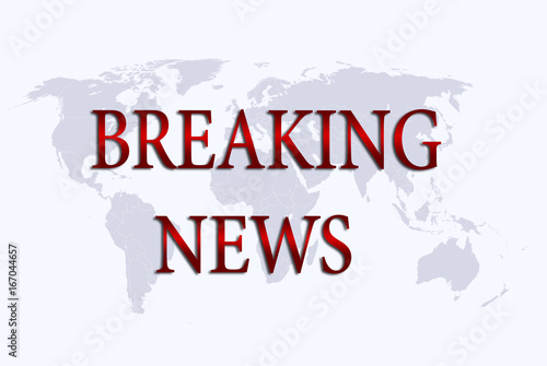 “Breaking News” over world map