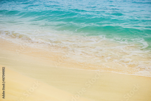 Fototapeta Naklejka Na Ścianę i Meble -  Soft wave of the sea on the sandy beach