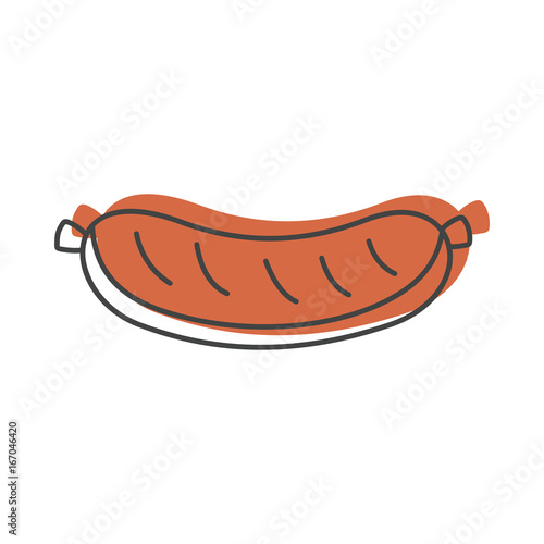 Sausage grill in doodle style