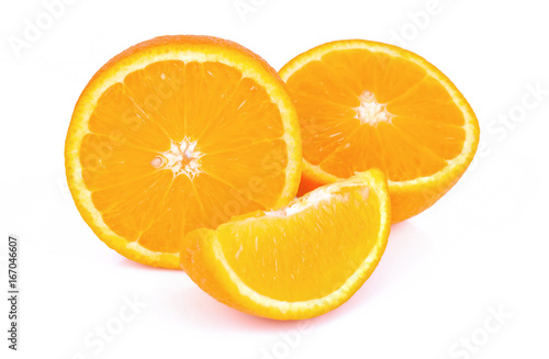 Orange slice on white background