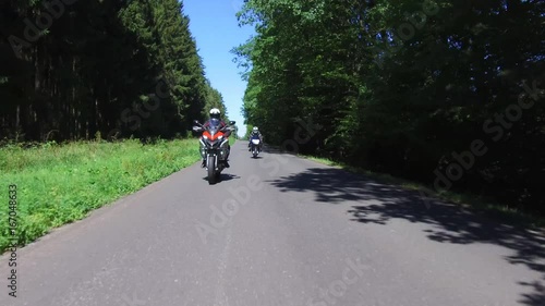 Motorcycle on the rural road in Czech Republic photo