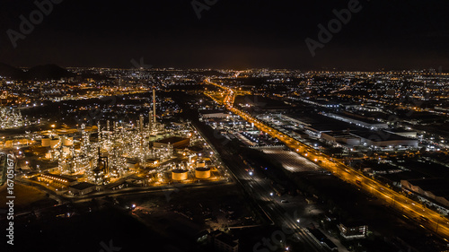 Wallpaper Mural Oil refinery industry at night Torontodigital.ca