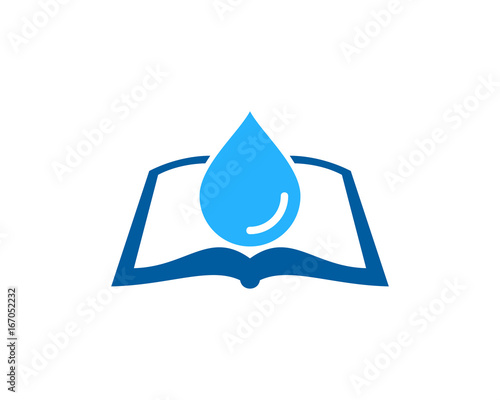 Book Water Icon Logo Design Element