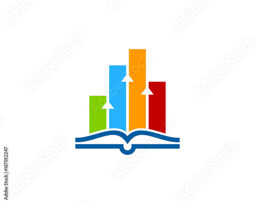 Book Stats Icon Logo Design Element
