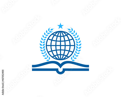 Book World Icon Logo Design Element