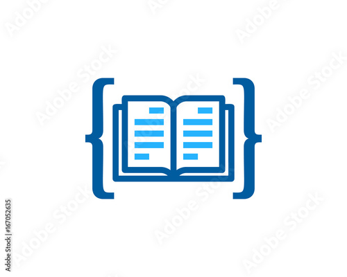 Code Book Icon Logo Design Element