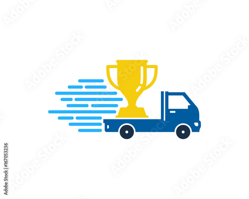 Trophy Delivery Icon Logo Design Element