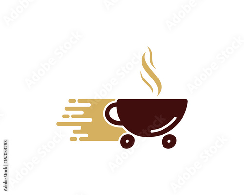 Coffee Delivery Icon Logo Design Element