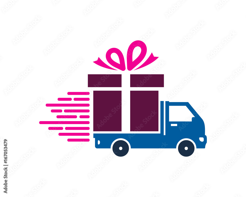 Gift Delivery Icon Logo Design Element Gift Delivery Icon Logo Design Element