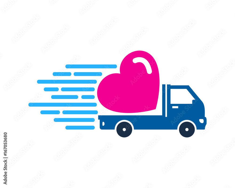Love Delivery Icon Logo Design Element Stock 벡터 | Adobe Stock